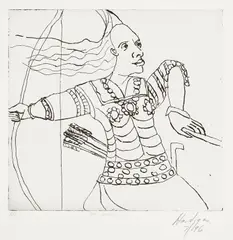Woman Warrior by Grace Hartigan, 1996, Etching, on Rives BFK paper, with full margins, offered Feb 2025