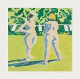 Lois Dodd, Two Nudes and Laundry