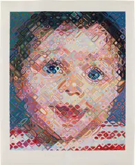 Emma by Chuck Close, 2002, Woodcut in 113 colors, on Shiramine paper, with full margins, offered Feb 2025