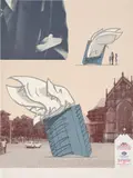 Claes Oldenburg, Architect's Handkerchief, from Skulptur Projekte Münster, 1997, Screenprint in colors with collage, on wove paper, the full sheet