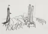 Mark Manders, Silent Factory, 2000, Unique graphite drawing, on wove paper