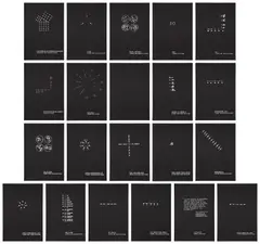 Mel Bochner, Primer (1969-1972) Twenty-One Demonstrations from a Theory of Sculpture (K. 1995.07), 1995, The complete set of 21 screenprints in white, on black wove paper, with full margins, with colophon, all loose (as issued), all contained in the original cloth wrap and wooden portfolio box