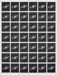 Vija Celmins, Saturn Stamps (R. 28), 1995, Offset lithograph, on wove paper, the full sheet