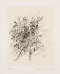 Amulet in Crowd by Julie Mehretu, 2021, Drypoint, on Chine collé to Hahnemühle Copperplate paper, with full margins, sold Feb 2025