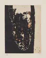 Alberto Burri, Combustione (Combustion) (S. & C. p. 27), 1963-64, Etching and aquatint in colors, on Fabriano Rosapina paper, with full margins