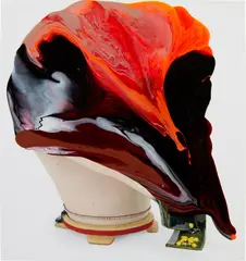 Kathy Butterly, New Point, 2018, Unique nail polish drawing in colors, on catalogue page