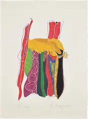 John Chamberlain, Untitled, 1984, Monotype in colors with hand-coloring in crayon, on wove paper, with full margins