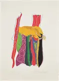 John Chamberlain, Untitled, 1984, Monotype in colors with hand-coloring in crayon, on wove paper, with full margins