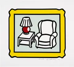 Roy Lichtenstein, Red Lamp (C. 279), 1992, Lithograph in colors, on Rives BFK paper, with full margins