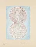 Louise Bourgeois, Together (MoMA 1119), 2004, Etching with extensive hand-coloring in watercolor, colored pencil and graphite, on Twinrocker paper, the full sheet flush-mounted to heavy buff card (as issued)