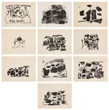 Philip Guston, A Suite of Ten Lithographs (S. 3-12), 1966, The complete set of 10 lithographs, plate 2 double-sided, on Arches and Rives BFK papers, with full margins
