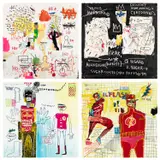 Jean-Michel Basquiat, Superhero Portfolio, 1982-87/2022, The complete set of four screenprints in colors, on Saunders Waterford paper, the full sheets