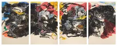 Pontchartrain by Jasper Johns, 1997, Monumental etching and aquatint quadriptych in colors, on Arches Cover paper, the full sheets, offered Apr 2025