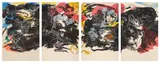 Jasper Johns, Pontchartrain, 1997, Monumental etching and aquatint quadriptych in colors, on Arches Cover paper, the full sheets