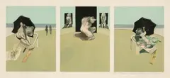 Francis Bacon, Metropolitan Triptych (S. 4), 1981, Three etching and aquatints in colors, on one sheet of Guarro paper, with full margins