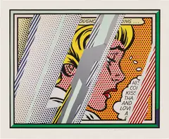 Roy Lichtenstein, Reflections on Girl, from Reflections Series (C. 245), 1990, Lithograph, screenprint and relief in colors with metalized PVC collage and embossing, on Somerset paper, with full margins