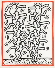 Keith Haring, Untitled, from Three Lithographs (L. p. 41), 1985, Lithograph in black and red, on Rives BFK paper, with full margins