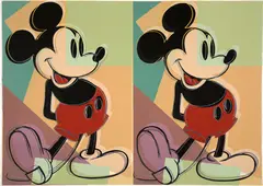 Andy Warhol, Double Mickey Mouse (F. & S. 269), 1981, Unique screenprint in colors with diamond dust, on Arches 88 paper, the full sheet