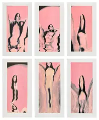 Larry Bell, Untitled #1 - #6, 1974, The complete set of six screenprints in colors with flocking in pink, on wove paper, with full margins