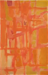 Andover Prep by Frank Stella, 1957, Mixed media drawing in colors, on wove paper, mounted to board, sold Apr 2025