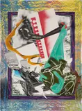Frank Stella, Going Abroad, from The Waves II (A. 196), 1989, Monumental screenprint, lithograph and linocut in colors with hand-coloring and collage, on T.H. Saunders paper, the full sheet
