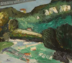 John Pawle, The Bridge over the Lot, oil on board