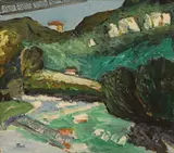 John Pawle, The Bridge over the Lot, oil on board