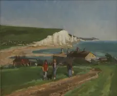 Mary Jackson, The Seven Sisters, Sussex, oil on canvas board