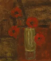 Robert Sadler, Poppies, acrylic on board