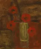 Robert Sadler, Poppies, acrylic on board