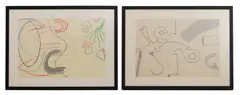Trevor Bell, Two abstract drawings, mixed media