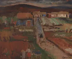 Reg Gammon, Blue Cottage, oil on board