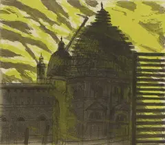 Elizabeth Blackadder, Venice: Salute in a Thunderstorm, 2011, an artist's proof aside from the edition of 50 published by Glasgow Print Studio