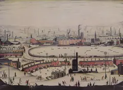 L. S. Lowry, The Pond, offset lithograph in colours