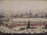 L. S. Lowry, The Pond, offset lithograph in colours