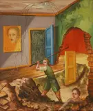 Steven Campbell, Untitled, acrylic on canvas