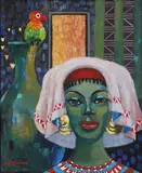 Patricia Pearce, Egyptian queen, oil on canvas laid on board