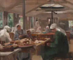 Adelaide Webster-Donald, Women at Work for the War Effort, oil on canvas