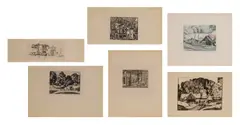 Ethelbert White, The Valley Farm, pen and ink