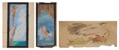 Albert Victor Ormsby Wood, A group of three paintings of mythological scenes, watercolour and gouache