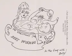 Edward Bawden, In the Soup with Betty, pen and ink on the artist's headed paper