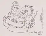 Edward Bawden, In the Soup with Betty, pen and ink on the artist's headed paper