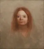 Evan Thomas, Portrait of a young girl, oil on canvas