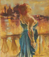 June Redfern, Dusk, oil on board