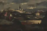 Raymond Breinin, Distant Cathedral, oil on canvas