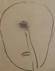 Werner Knaupp, Head, charcoal