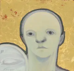 Selina Trieff, Untitled, woman, mixed media on canvas board