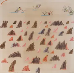 Colin Lanceley, The Seige [sic] of Zaragoza, Indian ink and coloured crayon