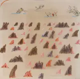 Colin Lanceley, The Seige [sic] of Zaragoza, Indian ink and coloured crayon