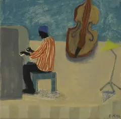 Emma McClure, The Piano Player, oil on canvas